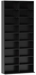 HOMCOM Raft pentru CD-uri cu 14 Rafturi Reglabile pentru 640 CD-uri/360 DVD-uri Negru | Aosom Romania