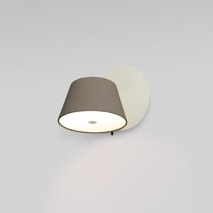 MARSET Tam aplică de perete 1 bec alb mat/maro, Alb, Camera de zi / sufragerie, Metal, Design