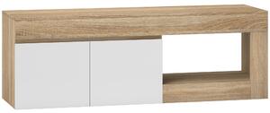 HOMCOM Dulap pentru TV de 60" cu Dulăpior, 2 Uși și Raft Deschis, Mobilier TV din Lemn, 140x40x48 cm, Lemn Natural | Aosom Romania