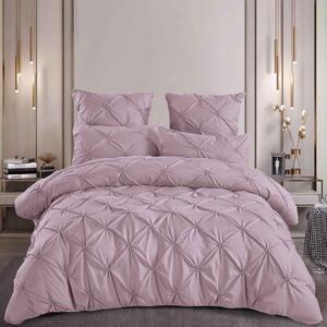 Lenjerie de pat, 2 persoane, finet, 6 piese, UniDeluxe cu pliuri, bej , 230x250cm, LF953