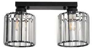 Plafoniera Esra PL2 Klausen Essential, Corp Iluminat Interior Metal Negru Sticla, 2xE27, Design Clasic, 17.5x35x13 cm, Eficienta Si Eleganta