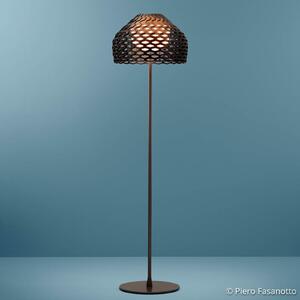 FLOS Tatou F lampadar dimabil, gri ocru, reglabil, Maro / Rugină, Camera de zi / sufragerie, Metal, Design