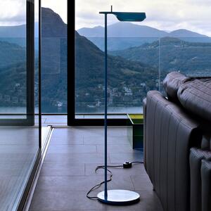 FLOS Lampadar Tab F LED, albastru mat, Albastru, Camera de zi / sufragerie, Metal, Design