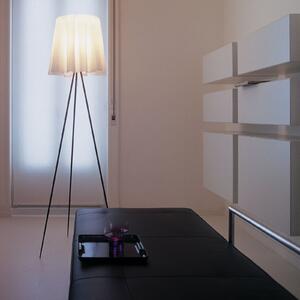 FLOS Rosy Angelis - Lampadar, ramă argintie, reglabil, Alb, Camera de zi / sufragerie, Țesătură / Textil, Design, Tripod