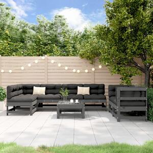 Set mobilier relaxare grădină, 8 piese, lemn masiv de pin
