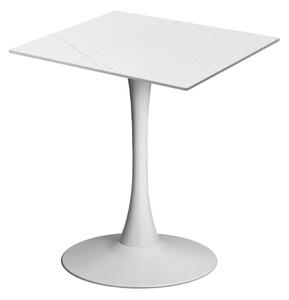 Masa 2HOME stil Tulip Patrata, Marble Alb, 60x60cm