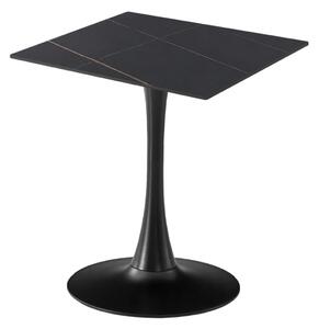 Masa 2HOME stil Tulip Patrata, Marble Negru, 60x60cm