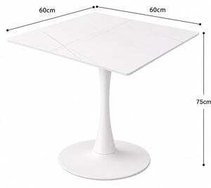 Masa 2HOME stil Tulip Patrata, Marble Alb, 60x60cm