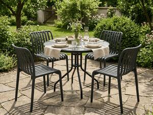 Set de gradina TREGO ISLAND - 4 scaune si masa rotunda ø 90 cm, antracitova