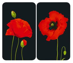 Protecții de aragaz 2 buc. din sticlă temperată 52x30 cm Poppy - Maximex