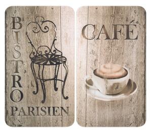 Set 2 protecții din sticlă pentru aragaz Wenko Bistrot, 52 x 30 cm