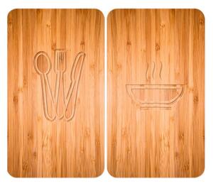 Set 2 protecții din sticlă pentru aragaz Wenko Lunch, 52 x 30 cm