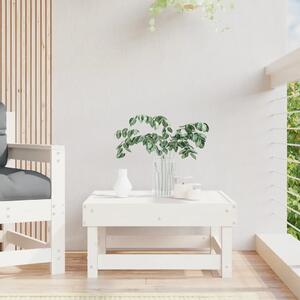 Taburet de grădină, alb, lemn masiv de pin