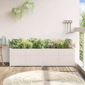 Jardinieră de grădină, alb, 180x50x50 cm, lemn masiv de pin