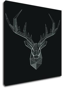 Impresi Tablou Deer black and white - 40 x 40 cm