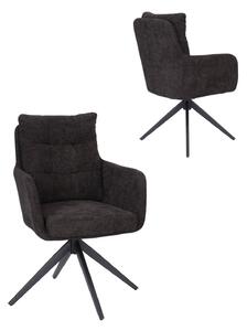 Scaun de dining pivotant Fioro negru
