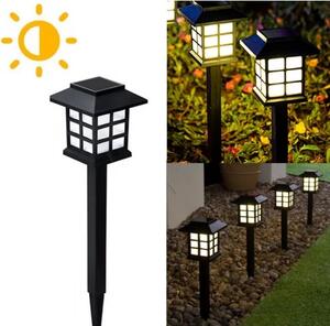 Set 4 x lampa solara felinar LED 40 cm, Alb cald