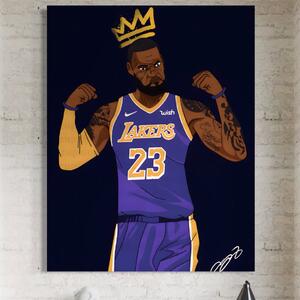 Tablou Canvas Premium LuxCanva® A1481, Lakers 23 , Living, NBA, Baschet, Sport, Vedeta, Room, Culori Vibrante