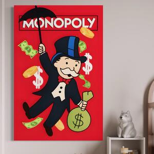 Tablou Canvas Premium LuxCanva® A1493, Monopoly Game , Room, Joc, Dolar, Bani, Cash, Dormitor, Culori Vibrante