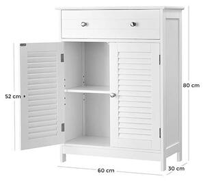 Comoda, Vasagle, BBC51WT, Alb, 60 x 30 x 80 cm
