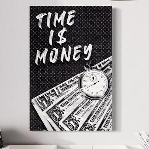 Tablou Canvas Premium LuxCanva® A1521, Time Is Money , Room, Ceas, Timp, Munca, Motivational, Dormitor, Culori Vibrante