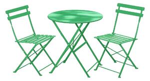 Set Bistro Flair – masă și 2 scaune din oțel vopsit – Verde