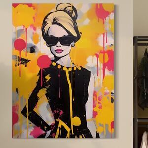 Tablou Canvas Premium LuxCanva® A1537, Model Art , Dressing, Femeie, Sexi, Moda, Ochelari, Decorativ, Culori Vibrante