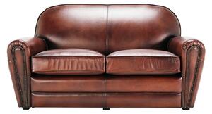 Canapea Milán din piele de 150 cm DarkBrown