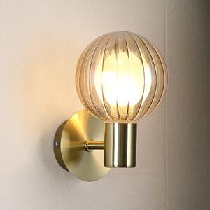 Searchlight Aplică de perete pentru baie Lumisphere, culoare crem/alamă, înălțime 12 cm, reglabil, Auriu / Alamă, Baie, Sticlă