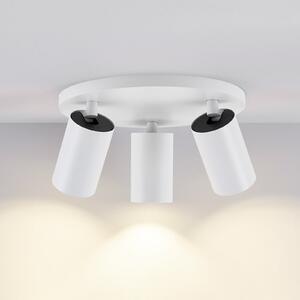 Deko-Light Spot de plafon CAN TILT, alb, Ø 23 cm, 3 becuri, metal, GU10, reglabil, Alb, Camera de zi / sufragerie, Aluminiu, Plafon semicircular cu spațiere