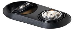 Spot integrat rotund negru GU10 70mm 2 lumini - Hubs
