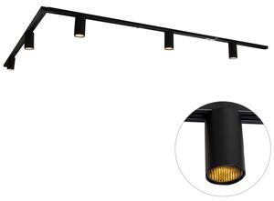 Sistem modern de iluminat pe șine cu 5 spoturi negre monofazate GU10 50mm - Iconic Ruby