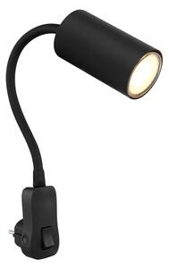 Globo 57911DPB - Spot de perete cu priză ROBBY 1xGU10/35W/230V negru