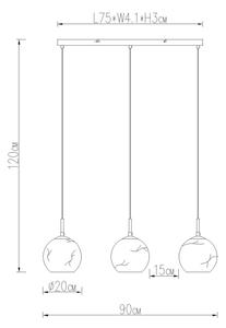 Globo 15999M-3H - Candelabru suspendat RAGUSA pe cablu, 3x E27/60W/230V