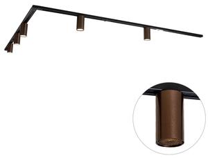 Sistem modern de iluminat pe șine cu 5 spoturi bronz închis monofazate GU10 50mm - Iconic Ruby