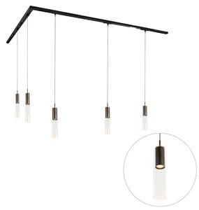 Sistem modern de iluminat pe șină cu 5 pendule bronz închis monofazat - Iconic Lloyd