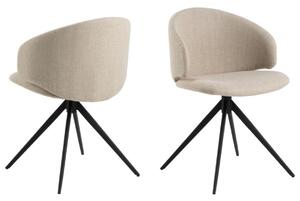 Scaun de dining pivotant Ella Black, bej