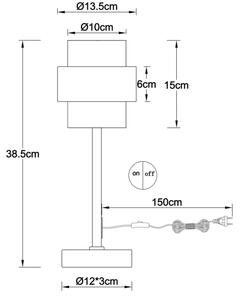 Globo 16090T - Lampă de masă DAREN 1xE27/40W/230V