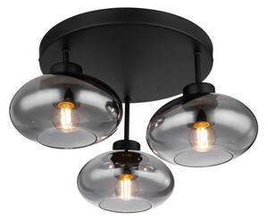Globo 15572-3D - Plafonieră aplicată SHAUN 3xE27ILLU/40W/230V neagră