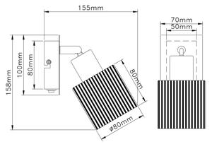 Globo 54456-1 - Aplica de perete tip spot VILLEGAS 1xE14/25W/230V