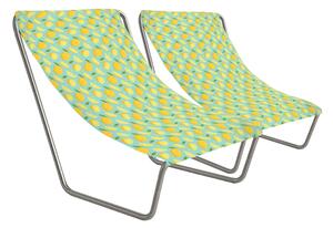 Set de 2 sezlonguri de plaja pliabile SAND LEMON