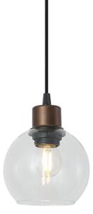 Lampă suspendată modernă bronz cu sticlă transparentă pentru sistem de șină monofazat - Iconic Lava