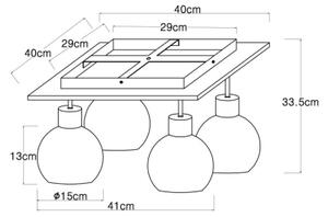 Globo 15656-4D - Lustră aplicată MOITAS 4xE27/40W/230V