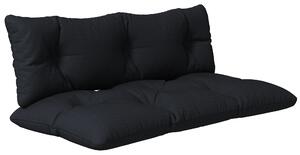 Outsunny Perne pentru Sezut si Spatar de Exterior pentru Paleti, Set de 2 Perne Hidrofobe, Confortabile, Negru | Aosom Romania
