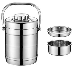 Recipient termoizolant din inox cu 2 boluri interioare detașabile și capac etanș, pentru mâncare sau supe, 1.6 L