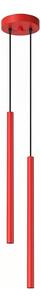 Sollux SL.2142 - Lampă suspendată pe cablu PASTELO 2xG9/8W/230V roșu