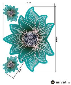 Autocolante de perete - Mandala de lotus - turcoaz