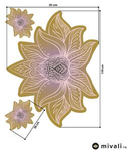 Autocolante de perete - Mandala de lotus kaki
