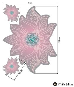 Autocolante de perete - Mandala de lotus gri-roz