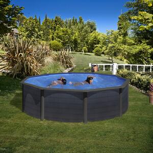 Set piscina prefabricata Gre rotunda cu pereti metalici imitatie de grafit ф460 х h 120cm
